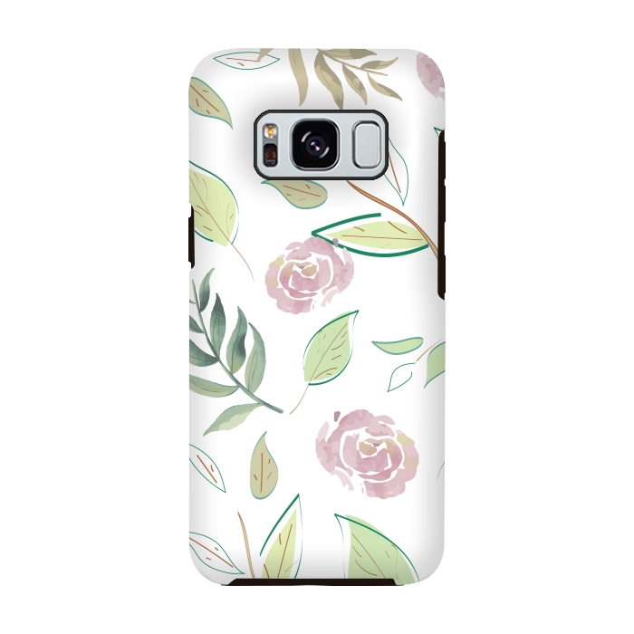 Galaxy S8 StrongFit Festive Watercolor Flowers 3 by Bledi