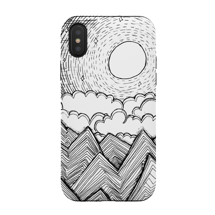 iPhone Xs / X StrongFit Mountains and Clouds by Laura K Maxwell