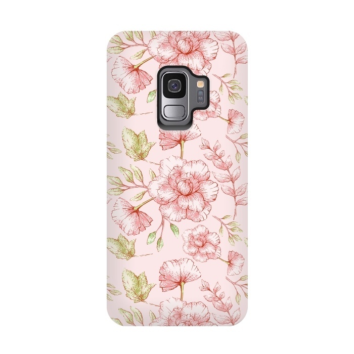 Galaxy S9 StrongFit Pink Roses by  Utart