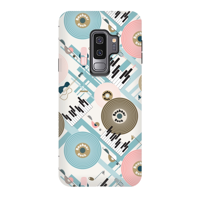 Galaxy S9 plus StrongFit Bauhaus Rock - Pink and Blue by Paula Ohreen