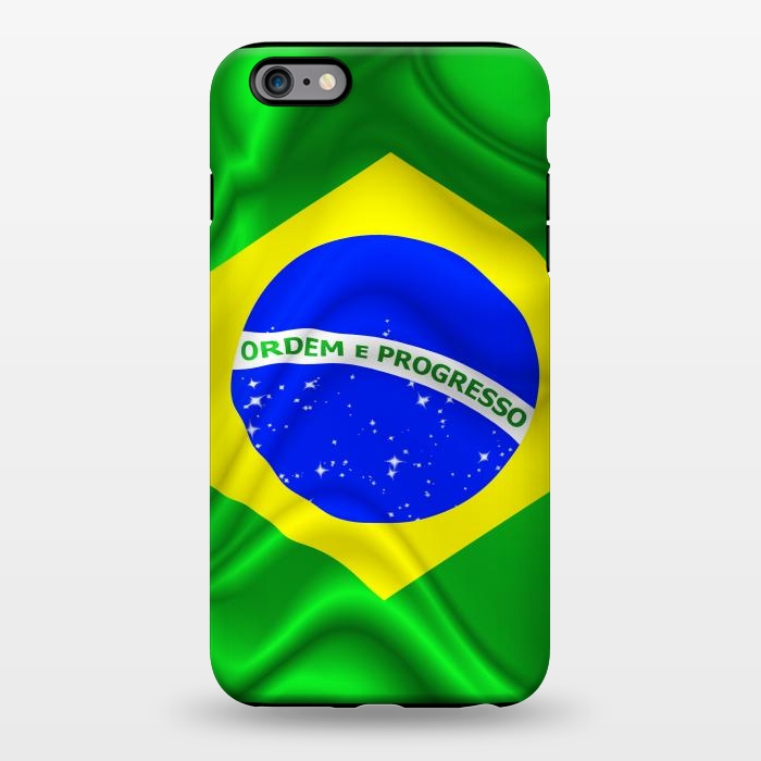 iPhone 6/6s plus StrongFit Brazil Waving Silk Flag by BluedarkArt