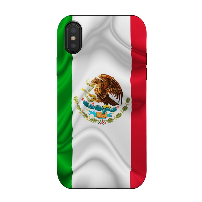 iPhone Xs / X StrongFit  Mexico Waving Silk Flag by BluedarkArt