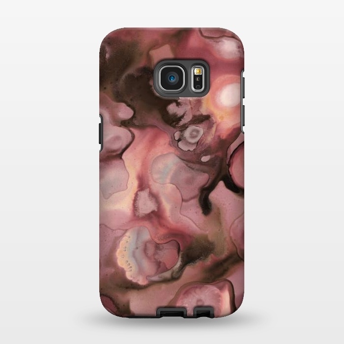 Galaxy S7 EDGE StrongFit Ebb and Flow in Coral by Micklyn Le Feuvre