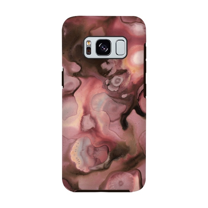 Galaxy S8 StrongFit Ebb and Flow in Coral by Micklyn Le Feuvre