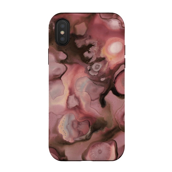 iPhone Xs / X StrongFit Ebb and Flow in Coral by Micklyn Le Feuvre