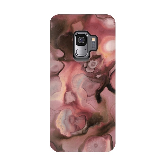 Galaxy S9 StrongFit Ebb and Flow in Coral by Micklyn Le Feuvre