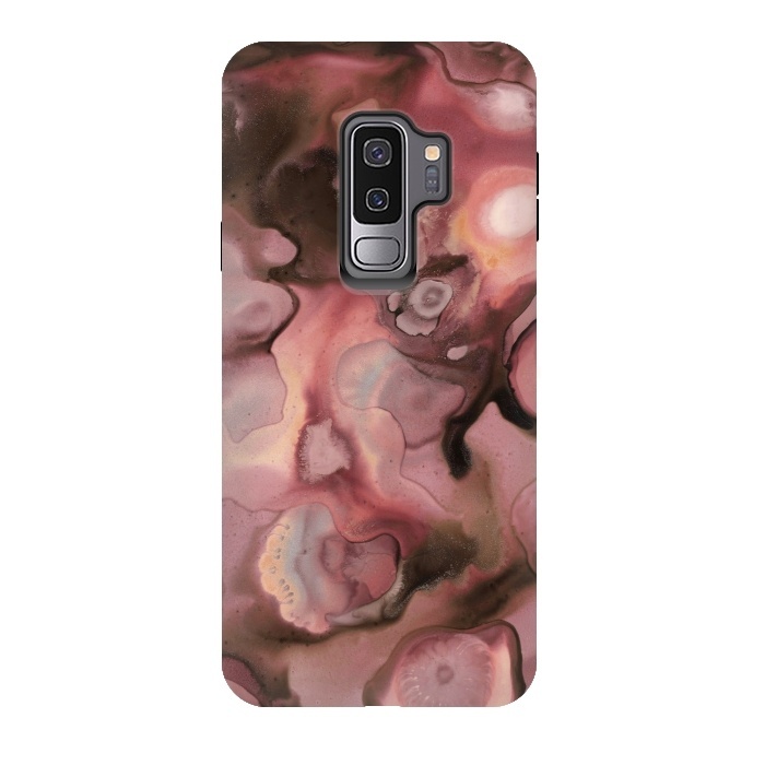 Galaxy S9 plus StrongFit Ebb and Flow in Coral by Micklyn Le Feuvre