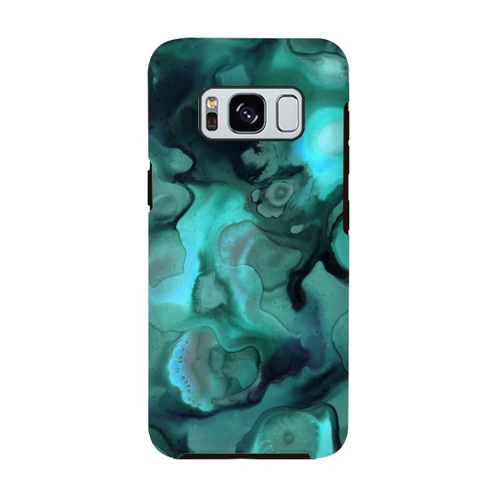 Galaxy S8 StrongFit Ebb and Flow in Emerald by Micklyn Le Feuvre