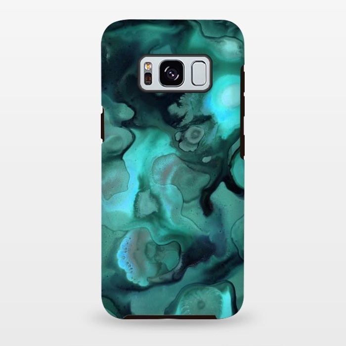 Galaxy S8 plus StrongFit Ebb and Flow in Emerald by Micklyn Le Feuvre