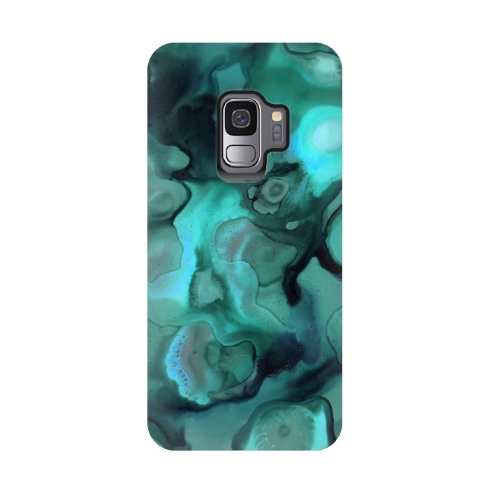 Galaxy S9 StrongFit Ebb and Flow in Emerald by Micklyn Le Feuvre