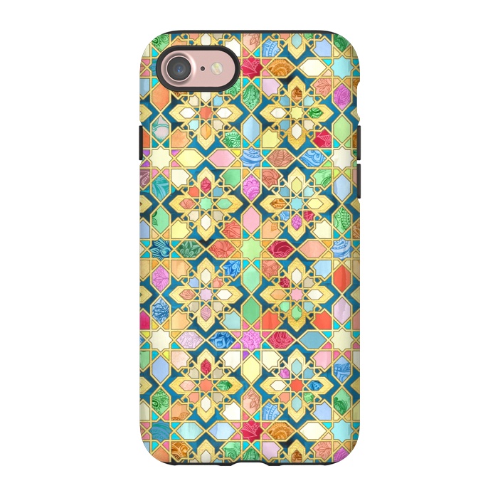iPhone 7 StrongFit Gilded Moroccan Mosaic Tiles by Micklyn Le Feuvre