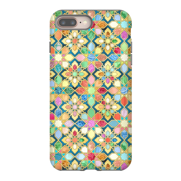 iPhone 7 plus StrongFit Gilded Moroccan Mosaic Tiles by Micklyn Le Feuvre