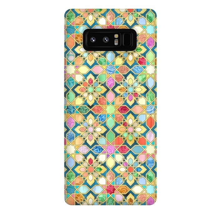 Galaxy Note 8 StrongFit Gilded Moroccan Mosaic Tiles by Micklyn Le Feuvre