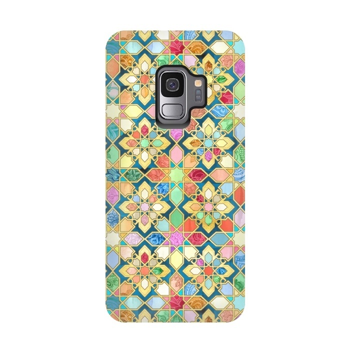 Galaxy S9 StrongFit Gilded Moroccan Mosaic Tiles by Micklyn Le Feuvre