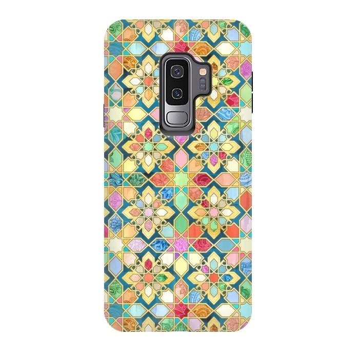 Galaxy S9 plus StrongFit Gilded Moroccan Mosaic Tiles by Micklyn Le Feuvre