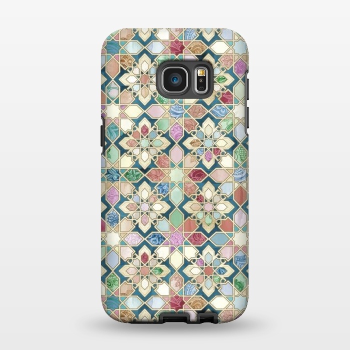 Galaxy S7 EDGE StrongFit Muted Moroccan Mosaic Tiles by Micklyn Le Feuvre
