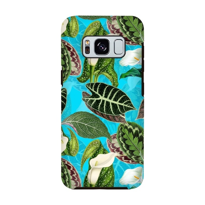 Galaxy S8 StrongFit Fresh tropical Flowers and Leaves Pattern by  Utart