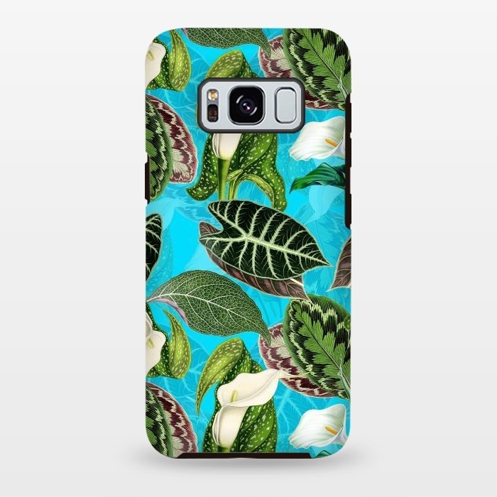 Galaxy S8 plus StrongFit Fresh tropical Flowers and Leaves Pattern by  Utart