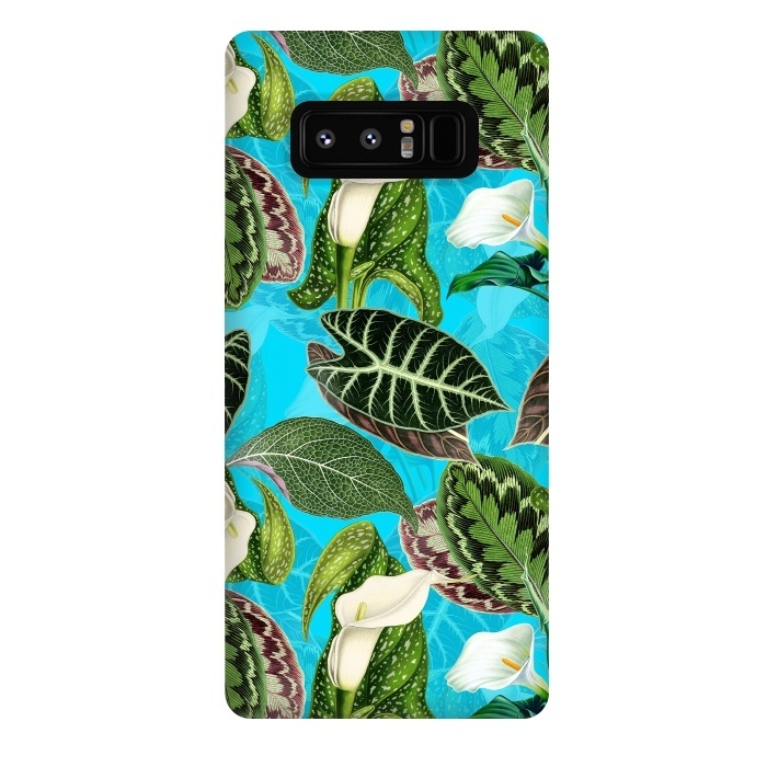 Galaxy Note 8 StrongFit Fresh tropical Flowers and Leaves Pattern by  Utart