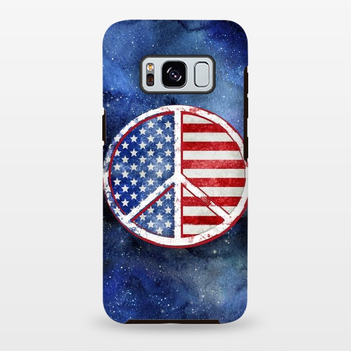 Galaxy S8 plus StrongFit Peace Sign Stars and Stripes USA Flag 2 by Andrea Haase