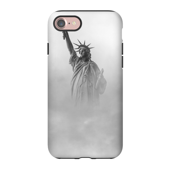 iPhone 7 StrongFit Statue Of Liberty Black And White by Andrea Haase