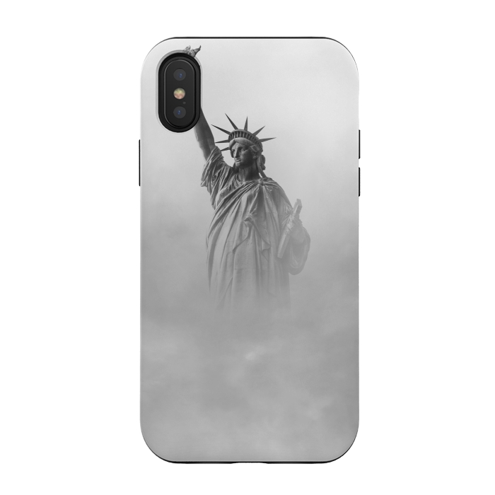 iPhone Xs / X StrongFit Statue Of Liberty Black And White by Andrea Haase