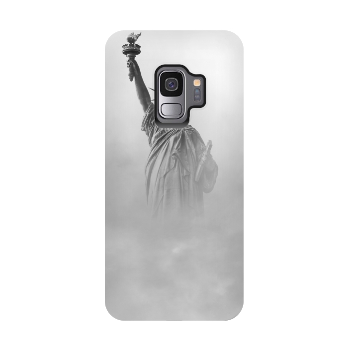Galaxy S9 StrongFit Statue Of Liberty Black And White by Andrea Haase