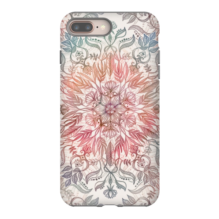 iPhone 7 plus StrongFit Autumn Spice Mandala in Coral and Cream by Micklyn Le Feuvre