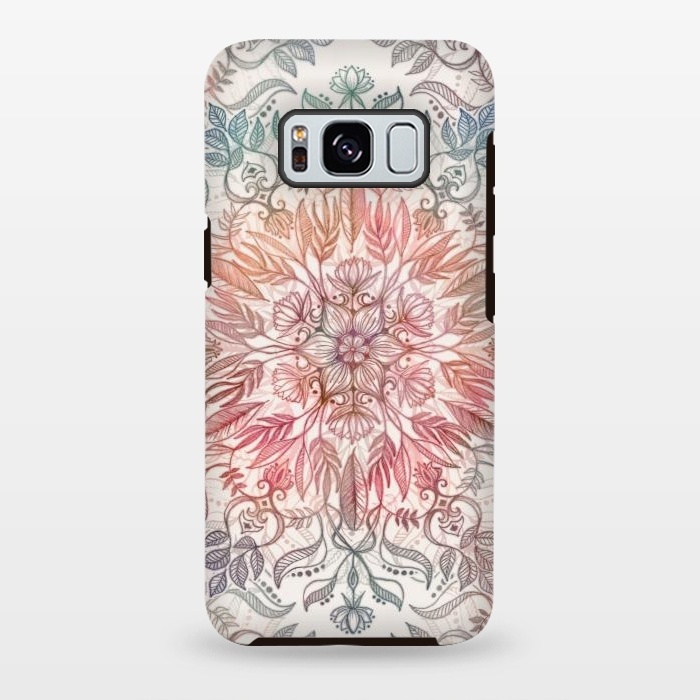 Galaxy S8 plus StrongFit Autumn Spice Mandala in Coral and Cream by Micklyn Le Feuvre