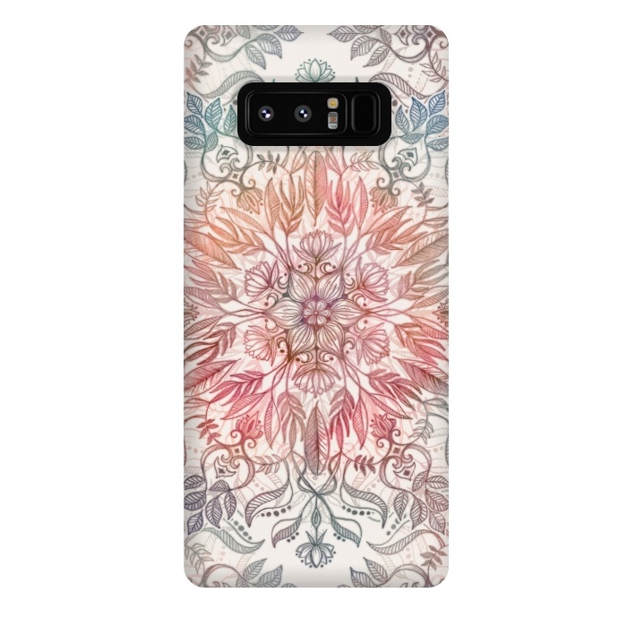Galaxy Note 8 StrongFit Autumn Spice Mandala in Coral and Cream by Micklyn Le Feuvre