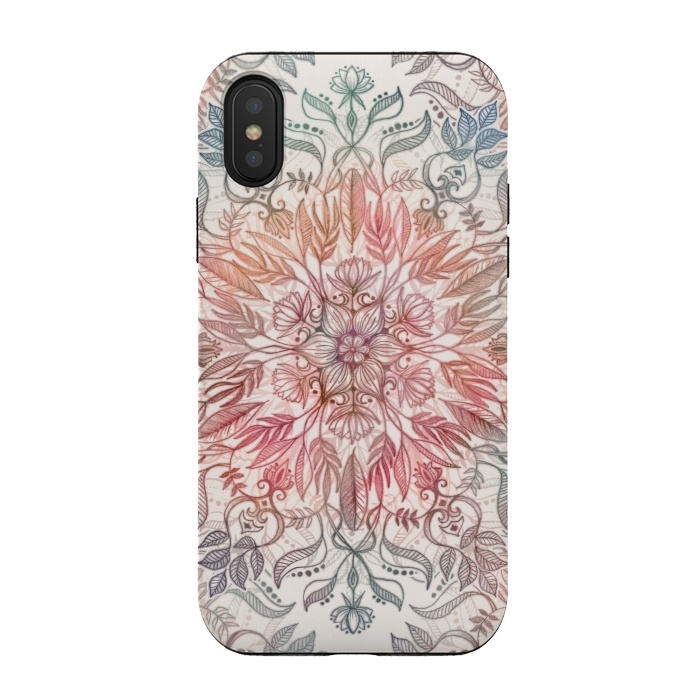 iPhone Xs / X StrongFit Autumn Spice Mandala in Coral and Cream by Micklyn Le Feuvre