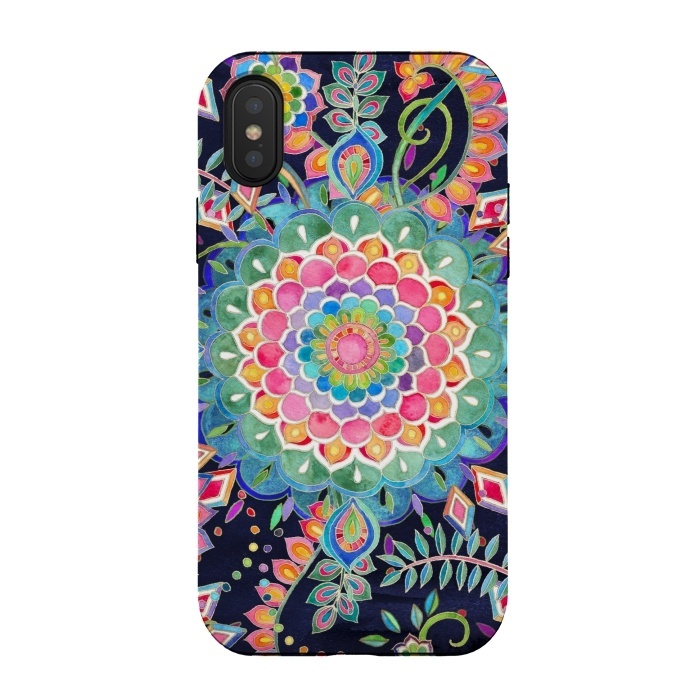 iPhone Xs / X StrongFit Color Celebration Mandala by Micklyn Le Feuvre