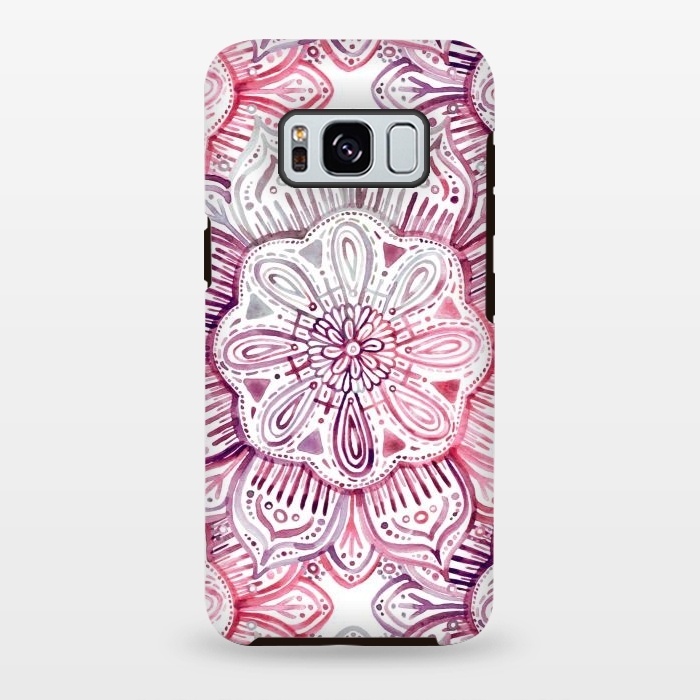 Galaxy S8 plus StrongFit Burgundy Blush Watercolor Mandala by Micklyn Le Feuvre