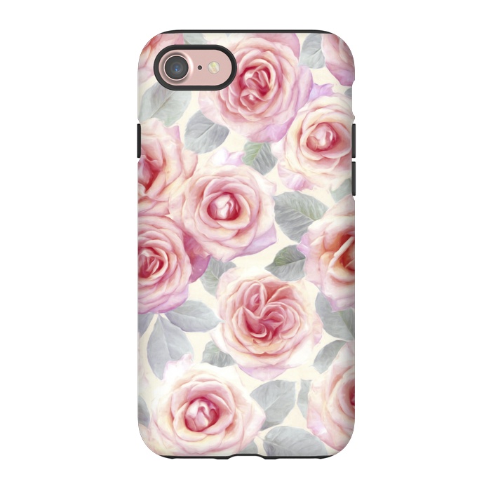 iPhone 7 StrongFit Painted Pink and Mauve Roses by Micklyn Le Feuvre