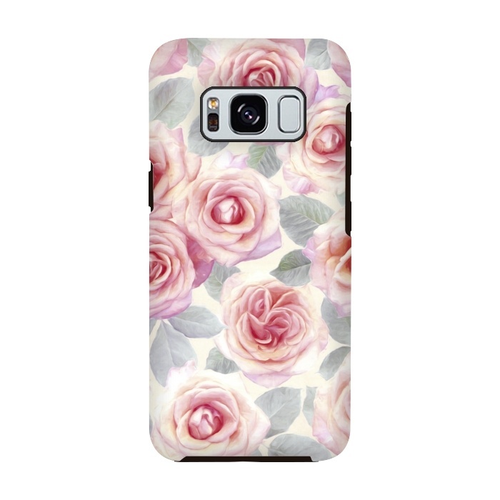 Galaxy S8 StrongFit Painted Pink and Mauve Roses by Micklyn Le Feuvre