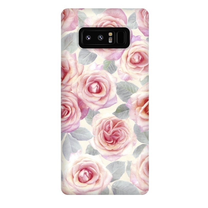 Galaxy Note 8 StrongFit Painted Pink and Mauve Roses by Micklyn Le Feuvre