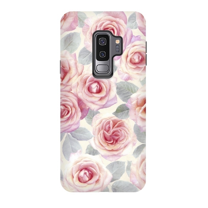 Galaxy S9 plus StrongFit Painted Pink and Mauve Roses by Micklyn Le Feuvre