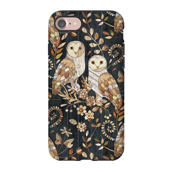 iPhone 7 StrongFit Wooden Wonderland Barn Owl Collage by Micklyn Le Feuvre
