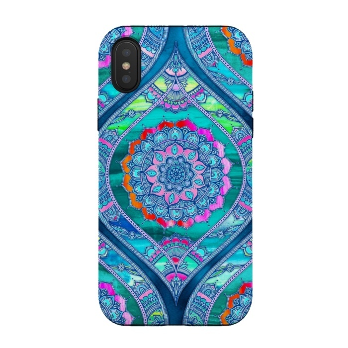 iPhone Xs / X StrongFit Radiant Boho Color Play Mandala by Micklyn Le Feuvre