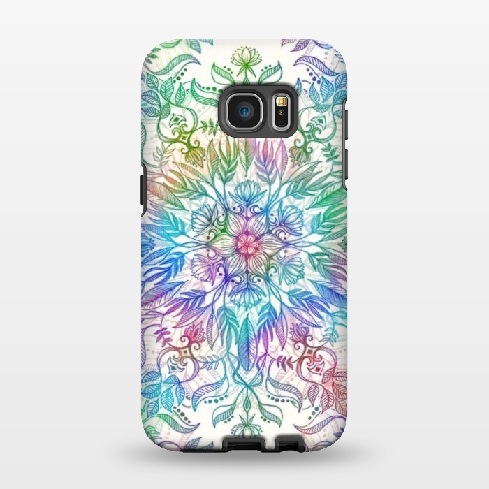 Galaxy S7 EDGE StrongFit Nature Mandala in Rainbow Hues by Micklyn Le Feuvre