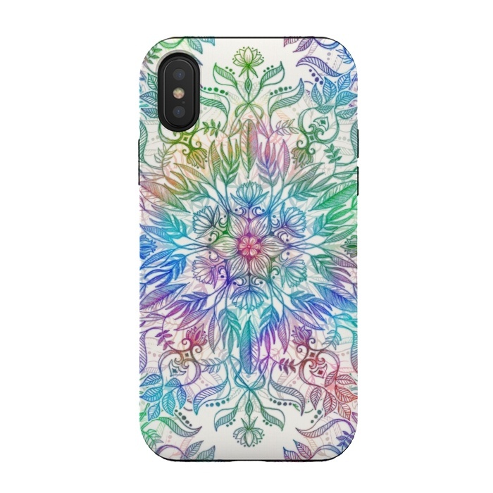 iPhone Xs / X StrongFit Nature Mandala in Rainbow Hues by Micklyn Le Feuvre