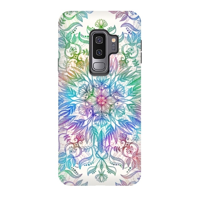 Galaxy S9 plus StrongFit Nature Mandala in Rainbow Hues by Micklyn Le Feuvre