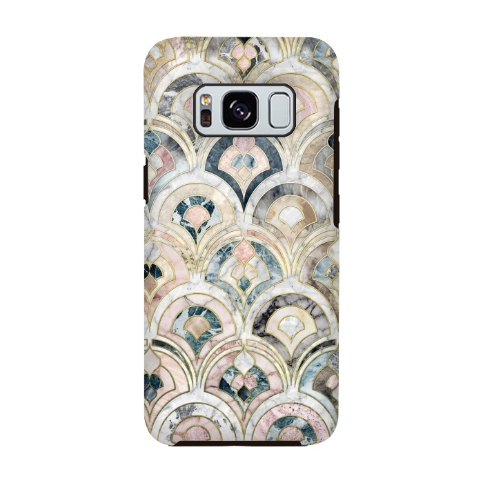 Galaxy S8 StrongFit Art Deco Marble Tiles in Soft Pastels by Micklyn Le Feuvre