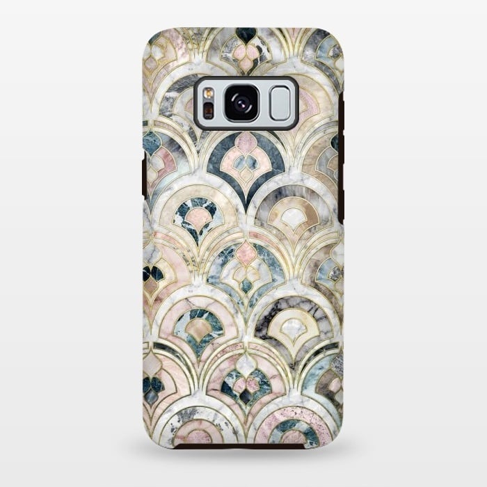 Galaxy S8 plus StrongFit Art Deco Marble Tiles in Soft Pastels by Micklyn Le Feuvre