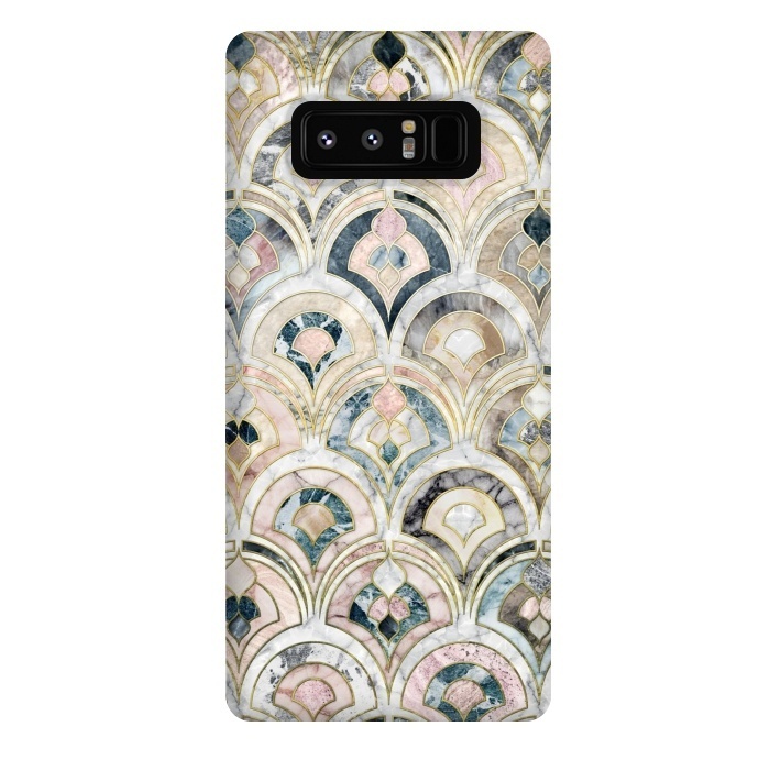 Galaxy Note 8 StrongFit Art Deco Marble Tiles in Soft Pastels by Micklyn Le Feuvre