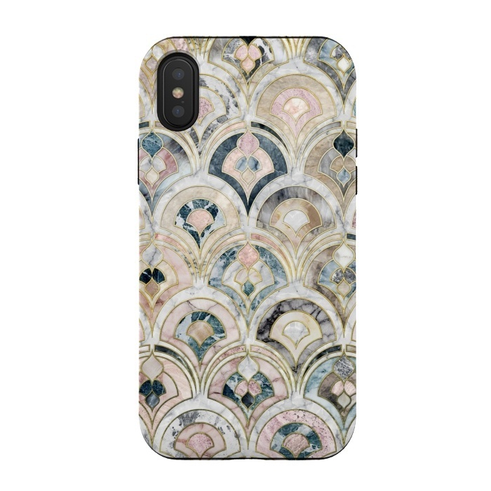iPhone Xs / X StrongFit Art Deco Marble Tiles in Soft Pastels by Micklyn Le Feuvre