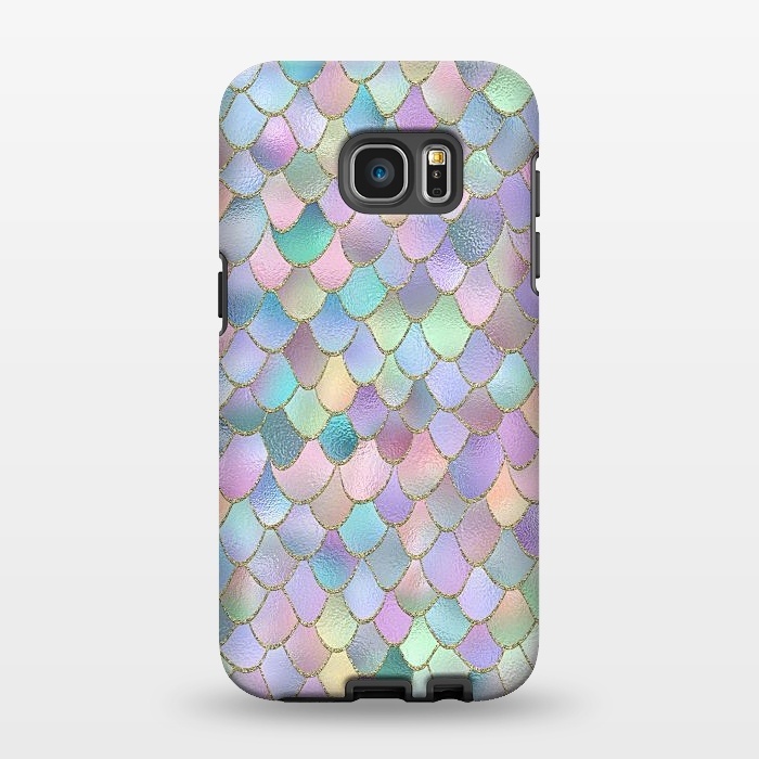 Galaxy S7 EDGE StrongFit Lavender and Pink Wonky Mermaid Scales by  Utart
