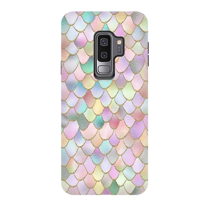 Galaxy S9 plus StrongFit Blush Rose Gold Wonky Mermaid Scales by  Utart