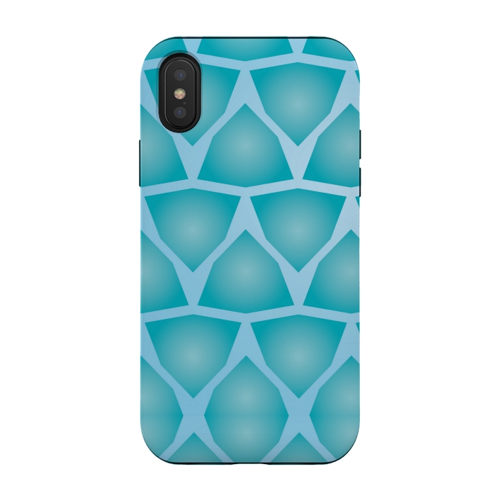 iPhone Xs / X StrongFit shapes blue pattern by MALLIKA