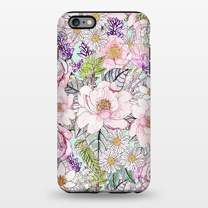 iPhone 6/6s plus StrongFit Watercolor garden peonies floral hand paint  by InovArts